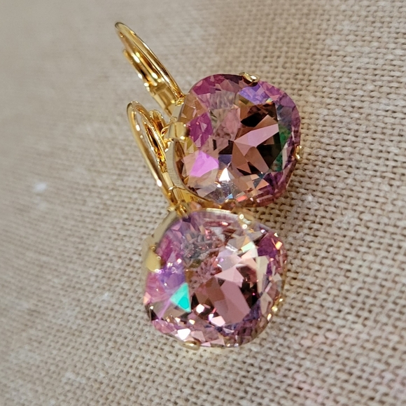 Austrian Crystal Earrings in Gold - Picture 7 of 10